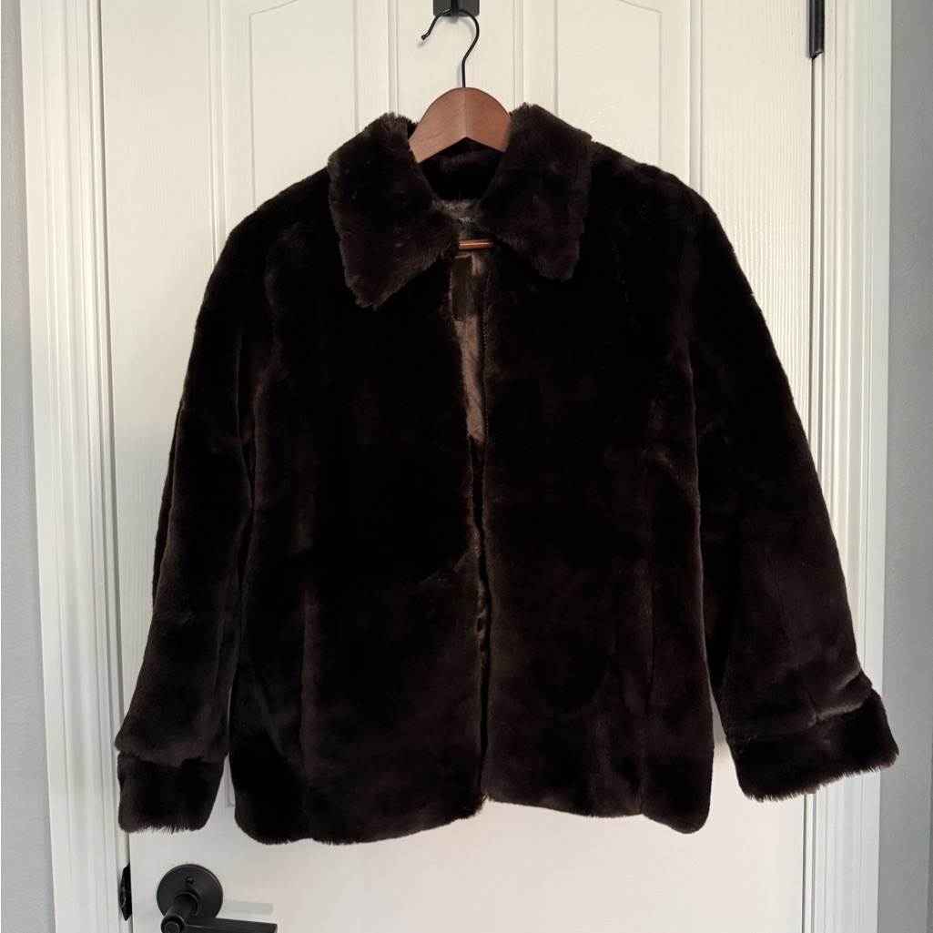 Banana Republic Brown Faux Fur Coat